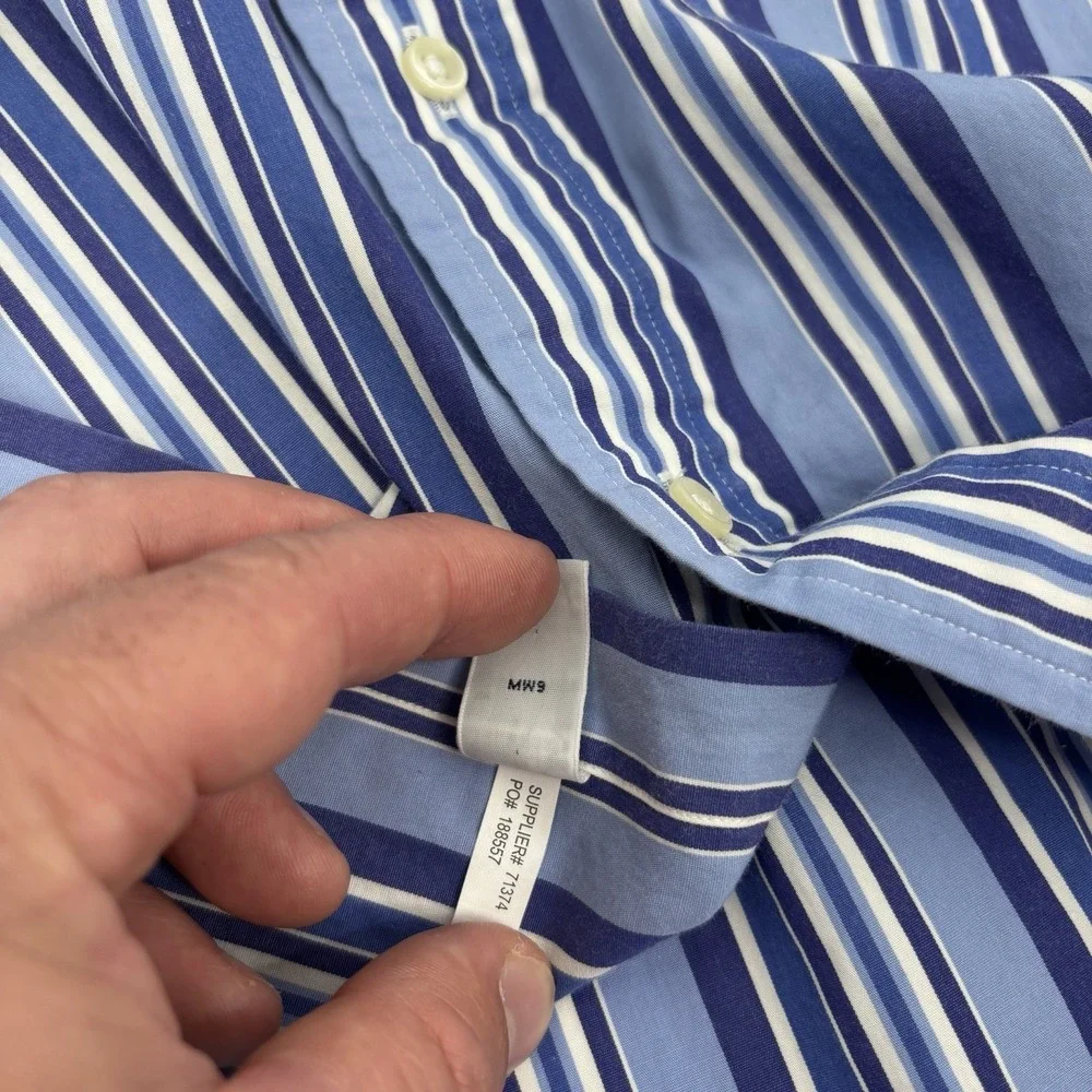 Polo Ralph Lauren Long Sleeve Dress Shirt Men's Size Medium Blue Striped